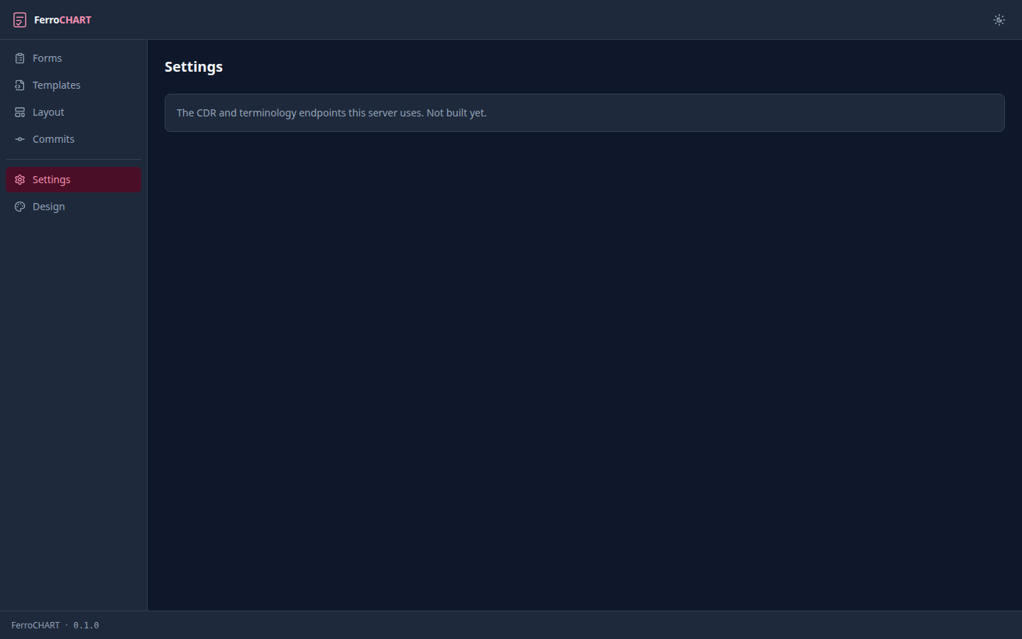 Settings on the dark ground